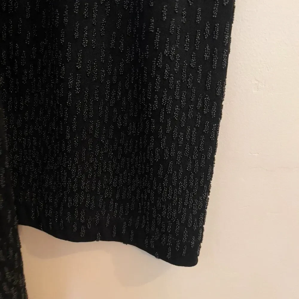 $11SALE!!! Chicos Travelers Wide Leg Black Beaded Stretch Dress Pants - Picture 3 of 6